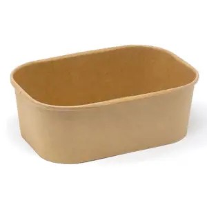 Bowl Bio Rect Carton ( 171mm)  1000 ml Kraft  34 O