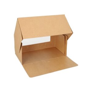 Caja pastel Kraft c/ventana PLA 10x22x12 cm 25 Un