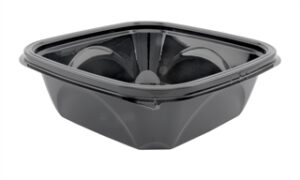 Envase Negro Cuadrado 24 Oz 300 Un